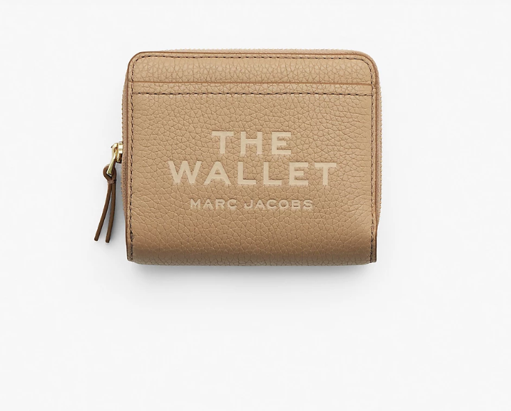 Mini cartera piel compacta camel